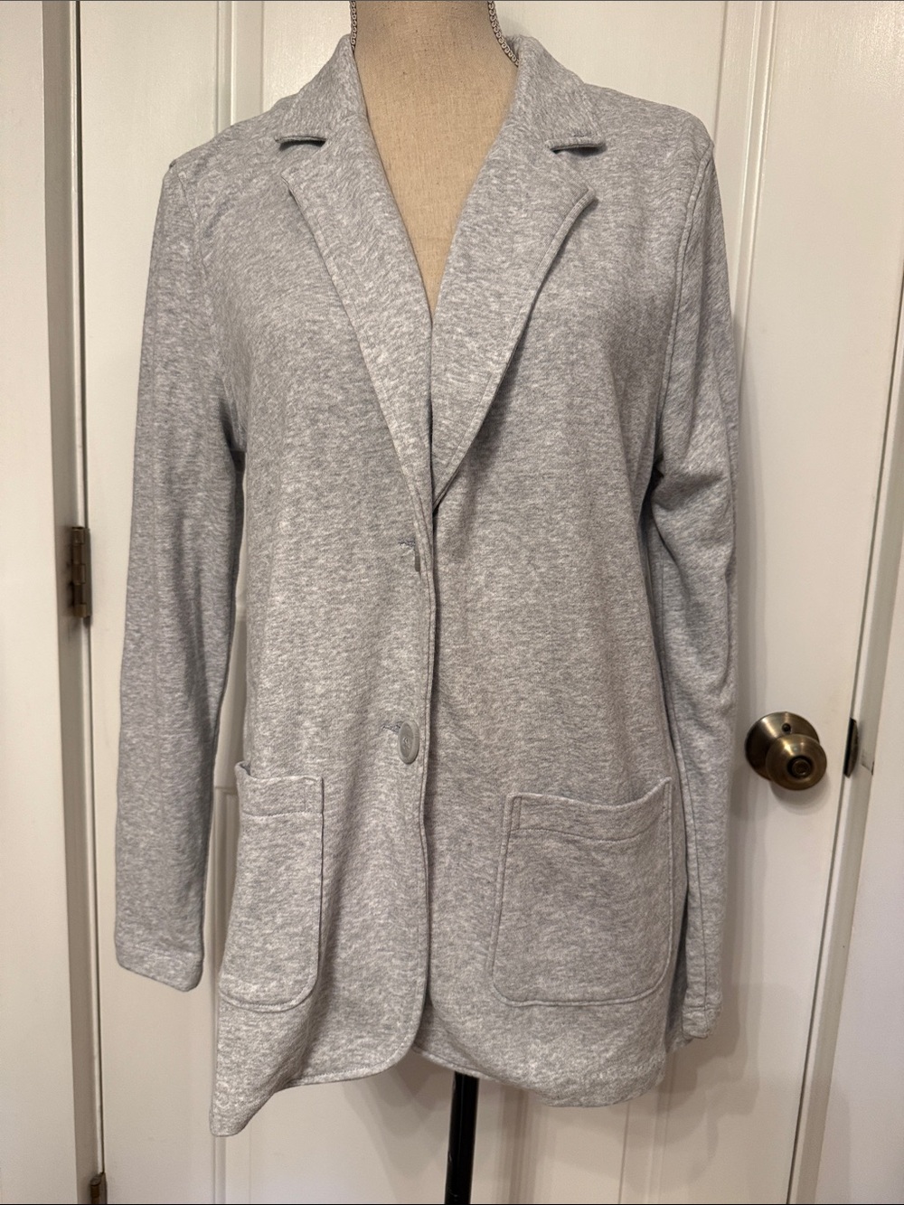 Z SUPPLY NEW JACKET BLAZER GRAY JERSEY FABRIC LONG SLEEVE POCKETS SIZE M NWOT